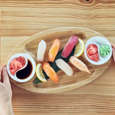 Bamboo 3 Section Platter For Appetizers